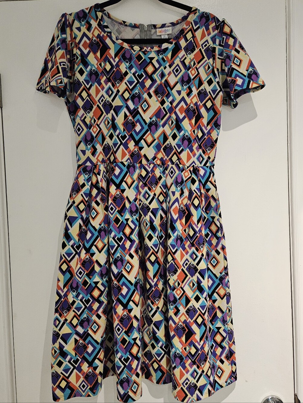 LuLaRoe Disney Villains Maleficent Amelia Dress Pleated Pockets EUC XL